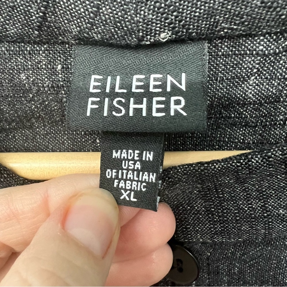 Eileen Fisher Gray Cardigan Coat Linen Blend Size XL - Picture 3 of 5